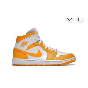 Nike Air Jordan 1 Mid University Gold White Womens 7 BQ6472-117 Sneakers